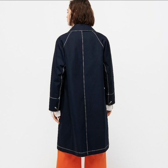 J Crew Trench Coat with Contrast Topstitch AI399 - Picture 2 of 4